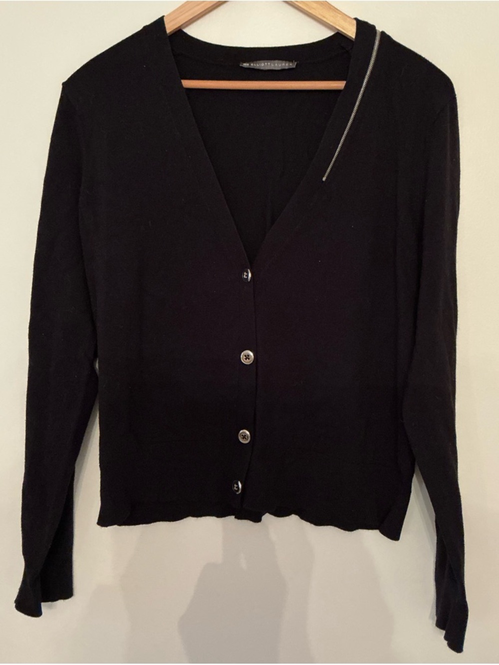 Elliot Lauren Black V-Neck Button Cardigan Sweater - Unbranded